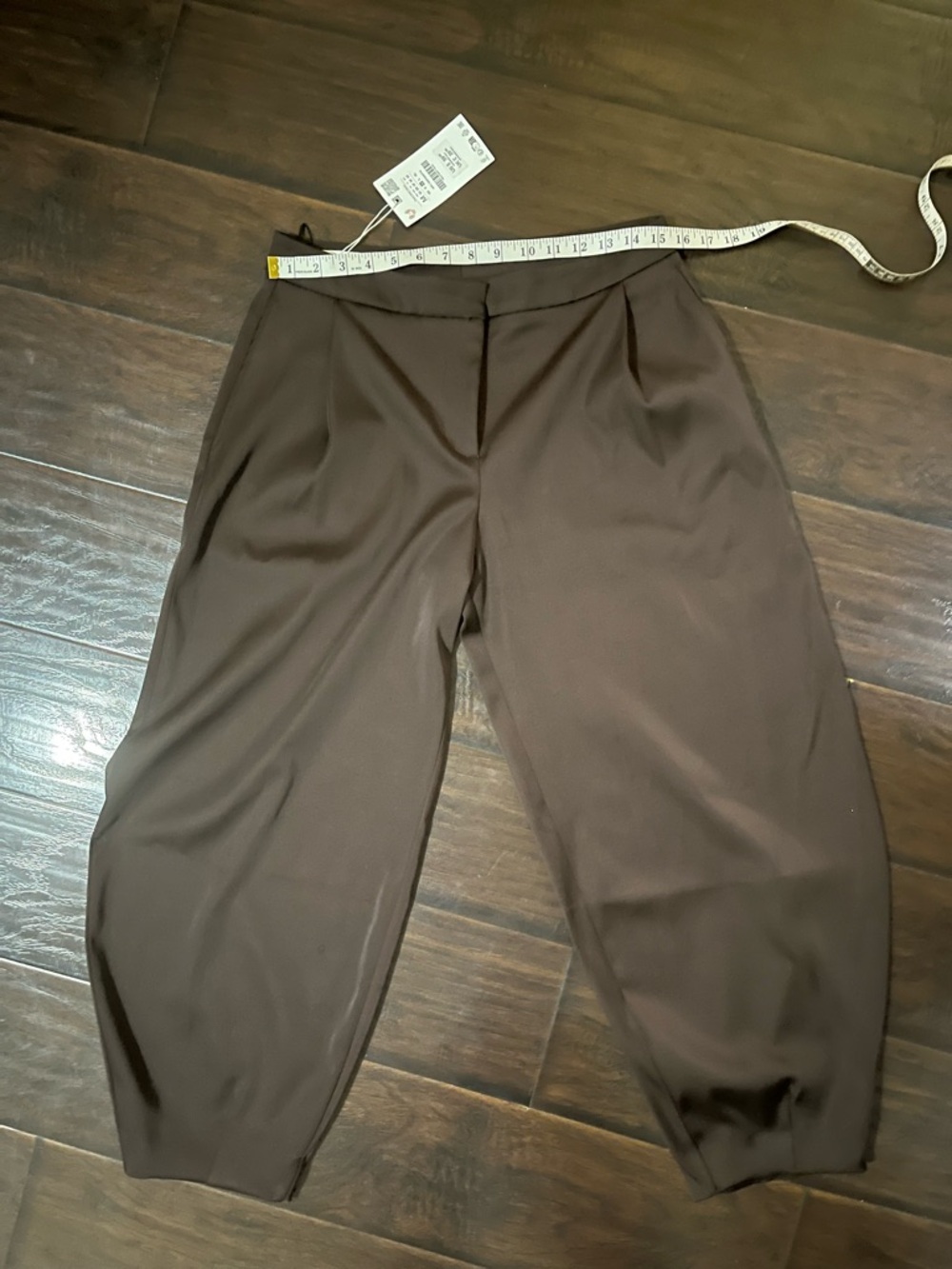 Zara Brown Cropped balloon style Pants